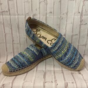 Sam Edelman Shoes Womens Flats Loafer Jute Espadrille 6.5 Blue